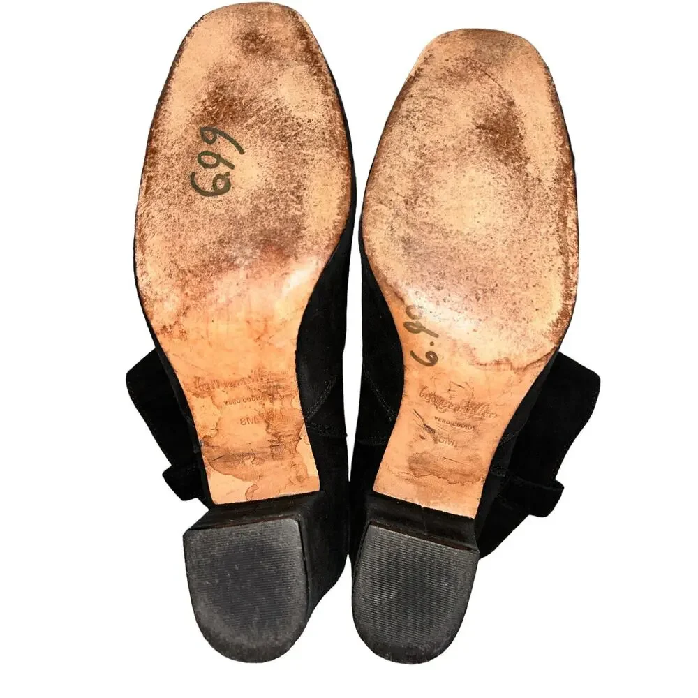 Bettye‎ Muller Womens Meade Black Suede Ankle Boots Size 8M